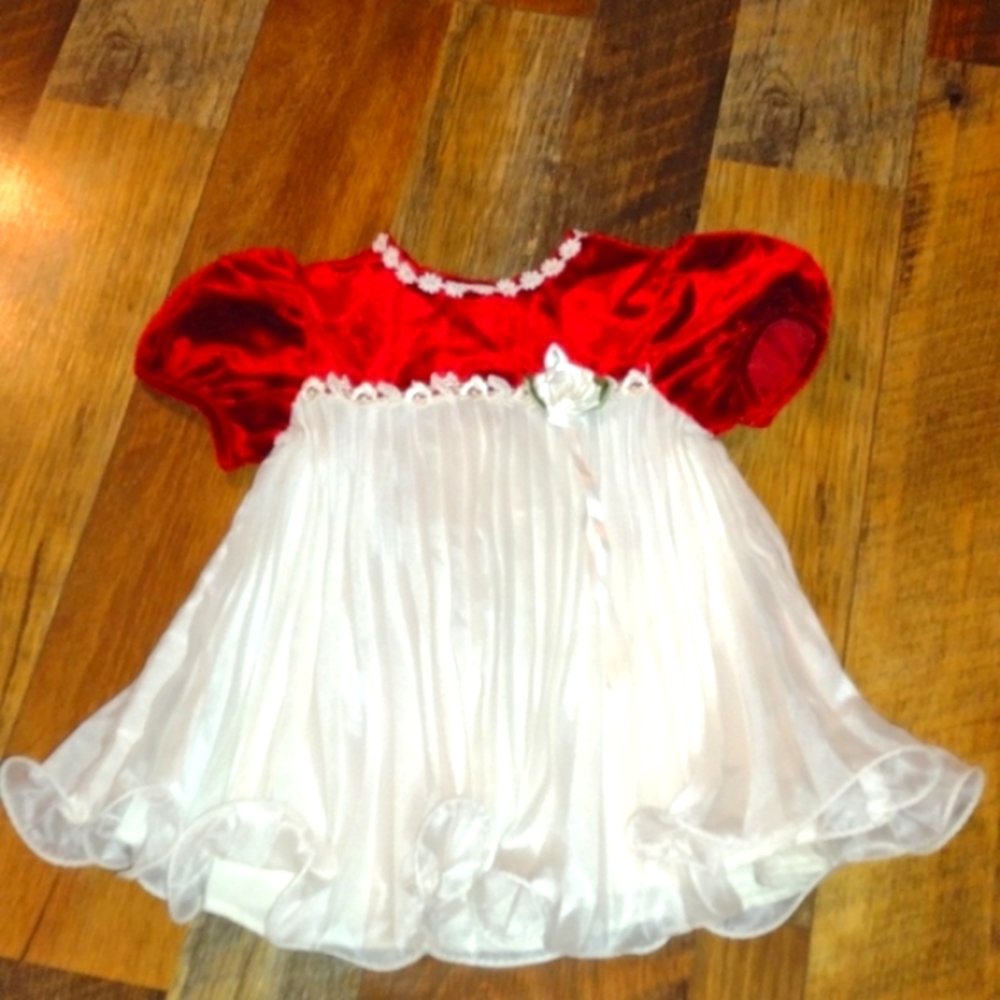12 month Baby Girls Red And White dress